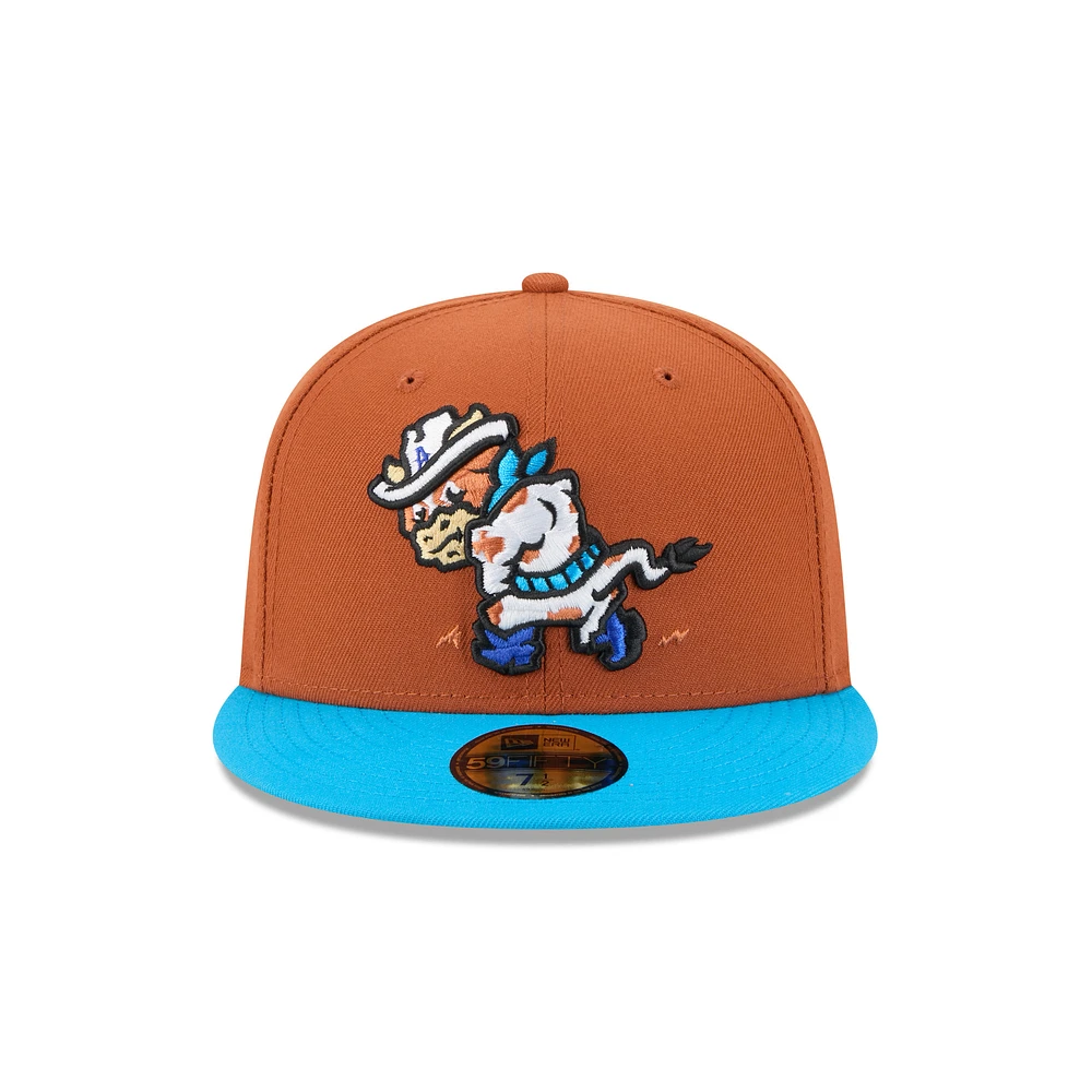 Casquette ajustée 59FIFTY pour homme New Era Brown Amarillo Sod Poodles Theme Nights