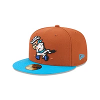 Casquette ajustée 59FIFTY pour homme New Era Brown Amarillo Sod Poodles Theme Nights