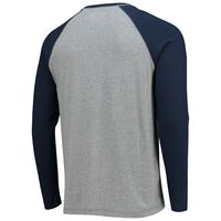 Men's Navy/Heathered Gray Amarillo Sod Poodles Long Sleeve Baseball T-Shirt