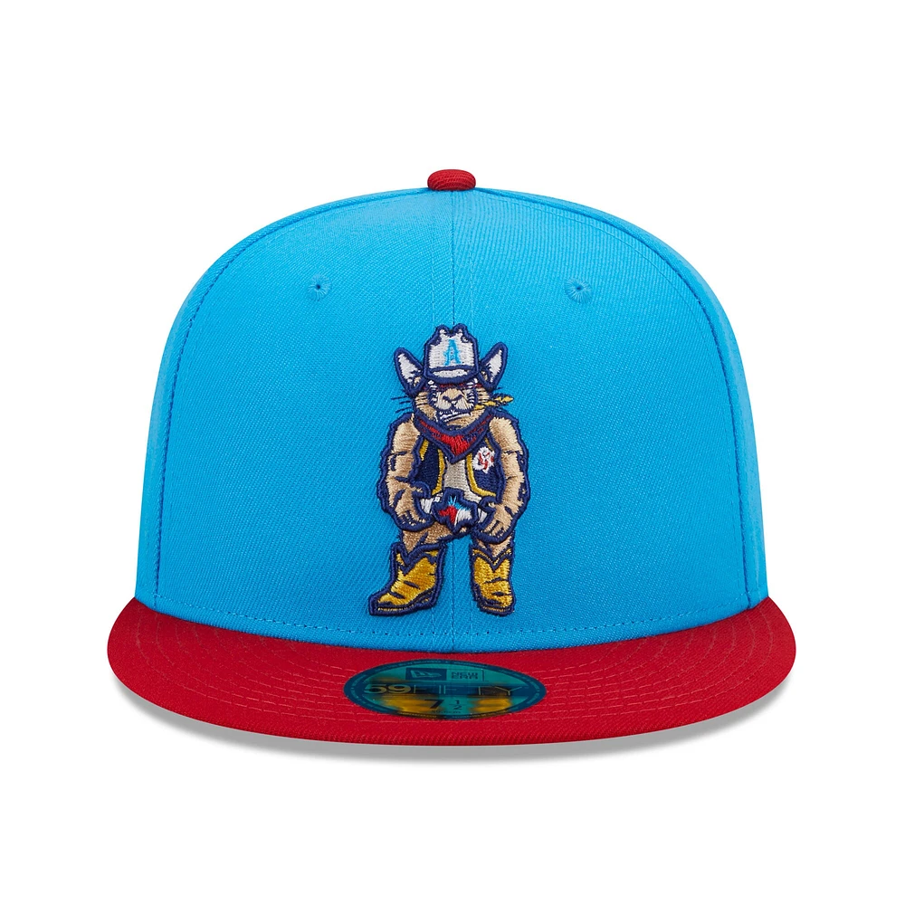 Casquette ajustée 59FIFTY Amarillo Sod Poodles Marvel x Minor League New Era pour homme, bleu/rouge