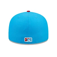 Casquette ajustée 59FIFTY Amarillo Sod Poodles Marvel x Minor League New Era pour homme, bleu/rouge