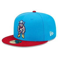 Casquette ajustée 59FIFTY Amarillo Sod Poodles Marvel x Minor League New Era pour homme, bleu/rouge