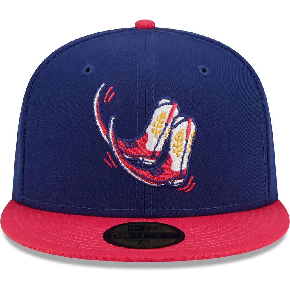 Men's New Era Navy/Coral Pointy Boots De Amarillo Copa La Diversion 59FIFTY Fitted Hat