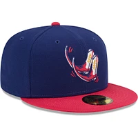 Men's New Era Navy/Coral Pointy Boots De Amarillo Copa La Diversion 59FIFTY Fitted Hat