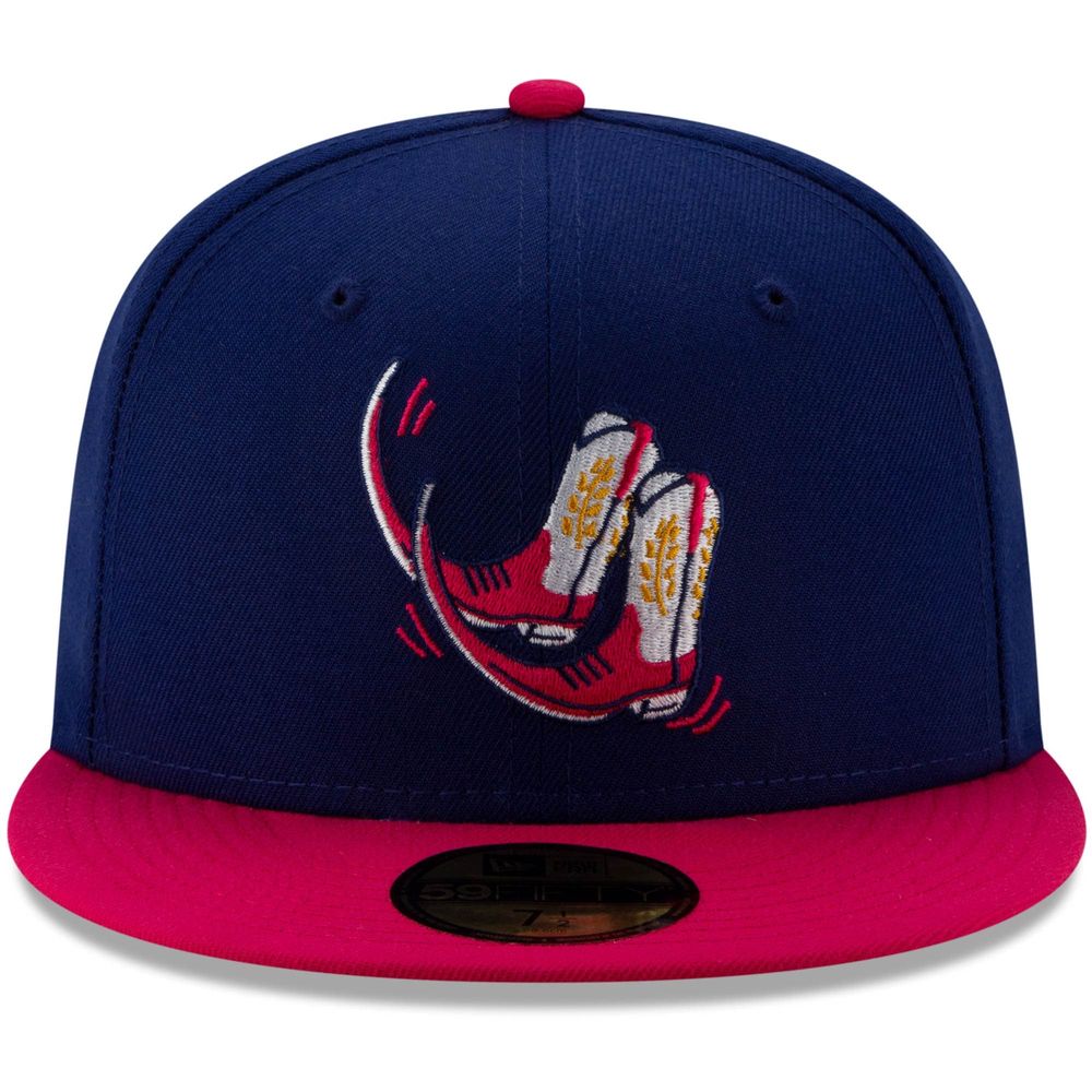 Men's New Era Navy/Pink Pointy Boots de Amarillo Copa la Diversion 59FIFTY Fitted Hat