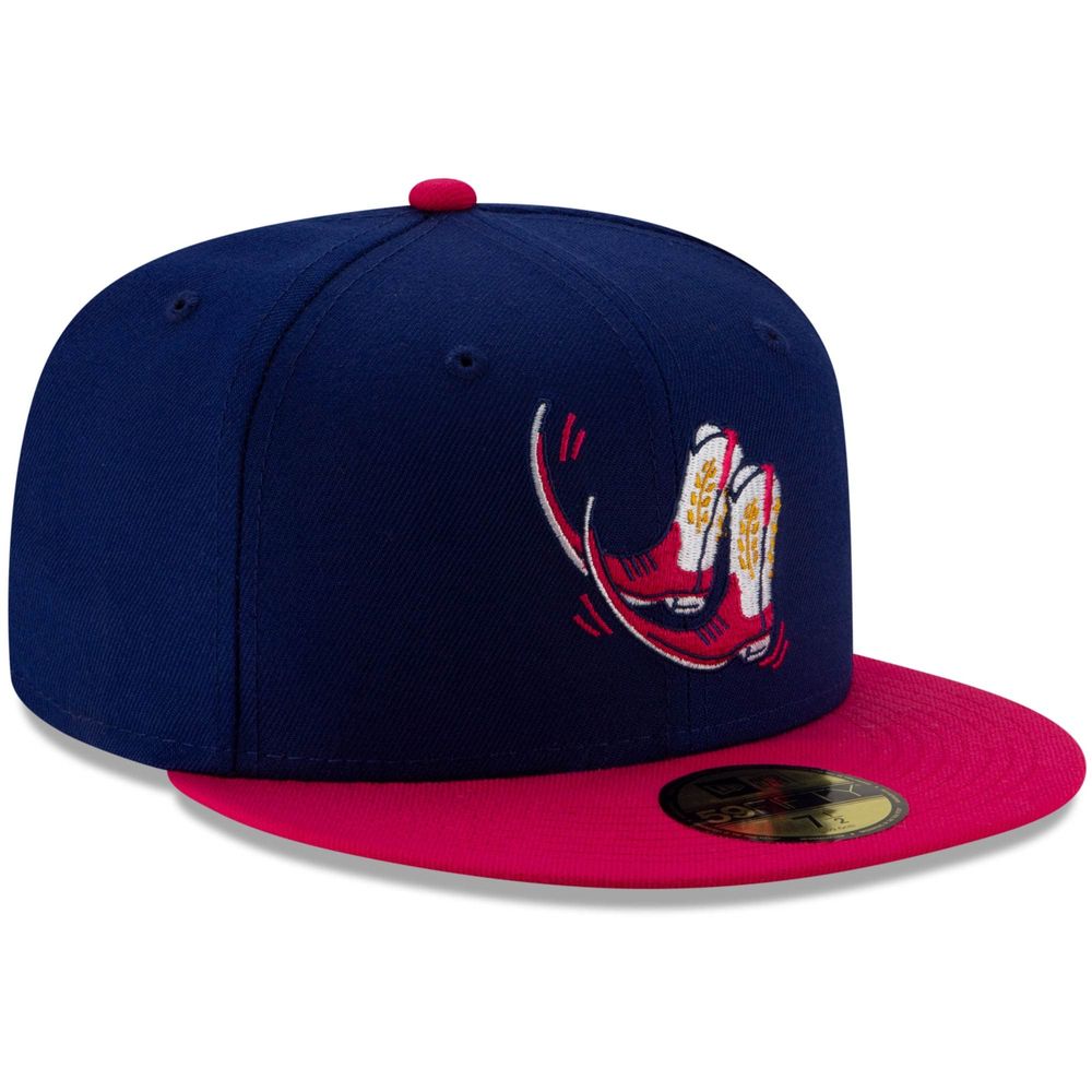 Men's New Era Navy/Pink Pointy Boots de Amarillo Copa la Diversion 59FIFTY Fitted Hat