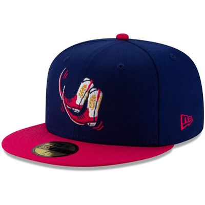 Men's New Era Navy/Pink Pointy Boots de Amarillo Copa la Diversion 59FIFTY Fitted Hat