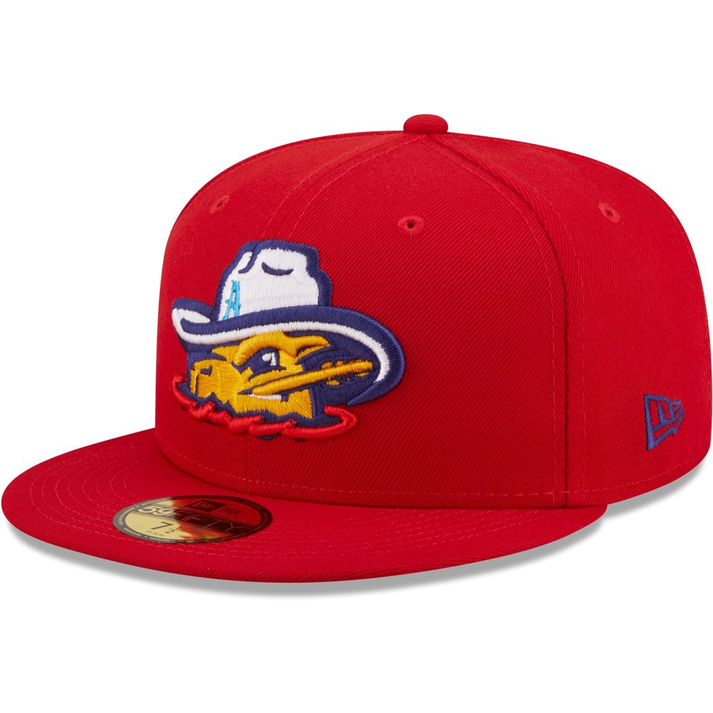 Men's New Era Red Amarillo Sod Poodles Authentic Collection 59FIFTY Fitted Hat