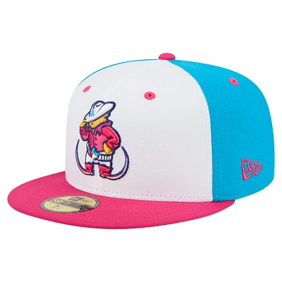 Men's New Era White Amarillo Sod Poodles Copa de la Diversión 59FIFTY Fitted Hat