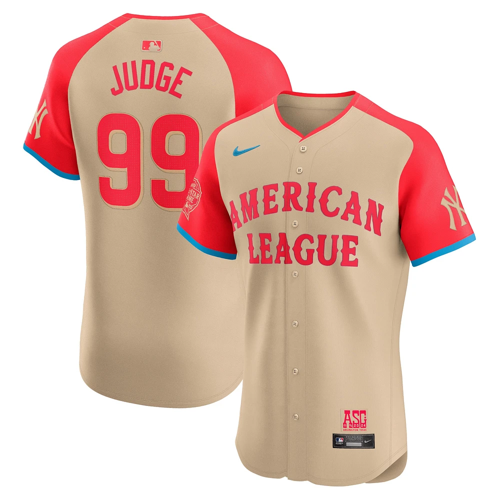 Maillot de joueur d'élite Nike Aaron Judge Cream American League 2024 MLB All-Star Game pour homme