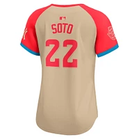 Maillot de joueur Nike Juan Soto crème la Ligue américaine 2024 MLB All-Star Game Limited pour femme