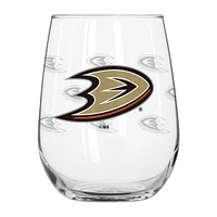 Verre à boisson incurvé avec logo gravé satiné des Ducks d'Anaheim de 16 oz