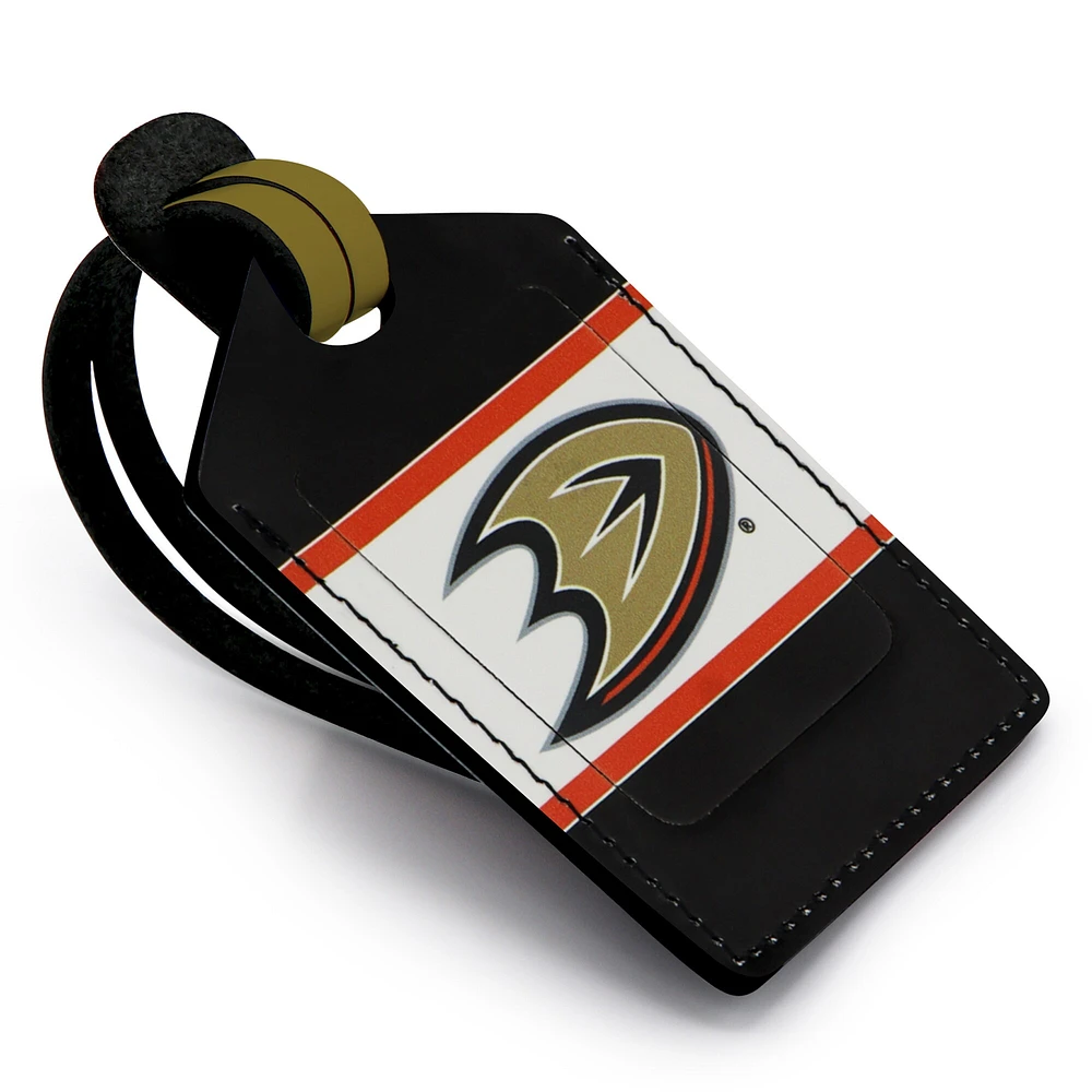 Anaheim Ducks - Coffret cadeau trois pièces en cuir avec étiquette personnalisée