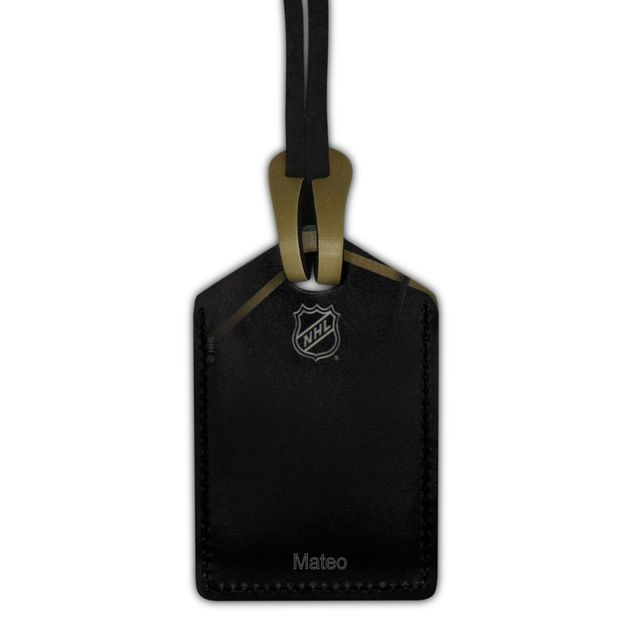 Étiquette de bagage en cuir noire Anaheim Ducks personnalisée