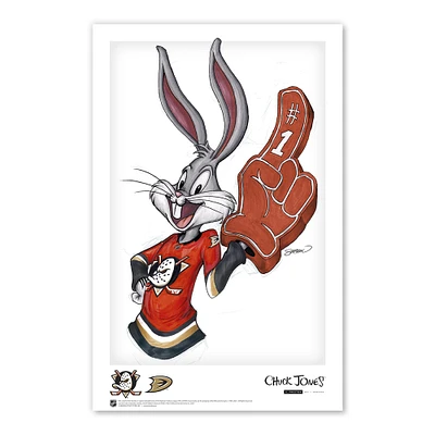 Bugs Bunny Anaheim Ducks 11" x 17" Looney Tunes Poster Print