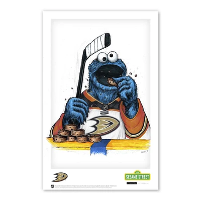 Cookie Monster Anaheim Ducks Sesame Street 11"x 17" affiche imprimée