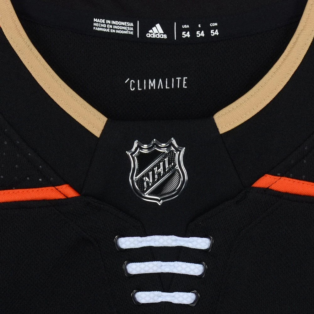 John Gibson Anaheim Ducks Maillot Authentique Adidas Noir Autographié