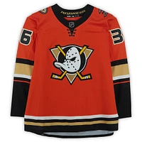 Maillot authentique Adidas alternatif orange autographié par John Gibson des Anaheim Ducks