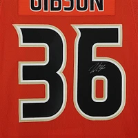 Maillot authentique Adidas alternatif orange autographié par John Gibson des Anaheim Ducks
