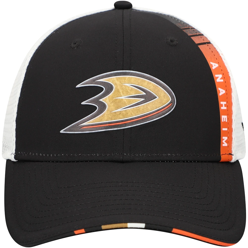 Men's Fanatics  Black Anaheim Ducks Authentic Pro Draft Adjustable Trucker Hat