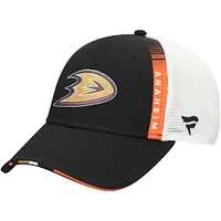 Men's Fanatics  Black Anaheim Ducks Authentic Pro Draft Adjustable Trucker Hat