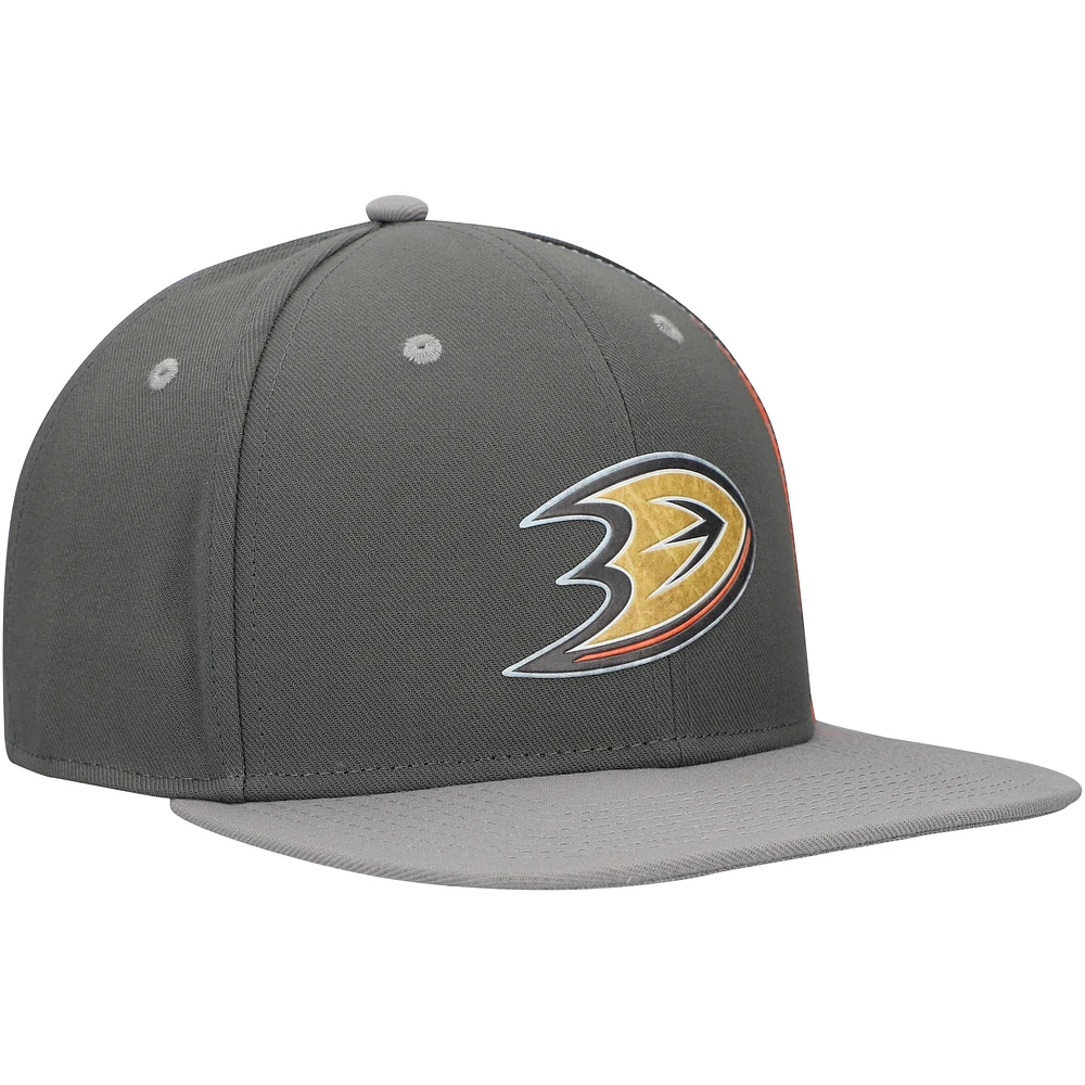 Men's Fanatics  Charcoal Anaheim Ducks Authentic Pro Ice Snapback Hat