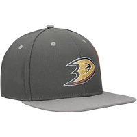 Men's Fanatics  Charcoal Anaheim Ducks Authentic Pro Ice Snapback Hat