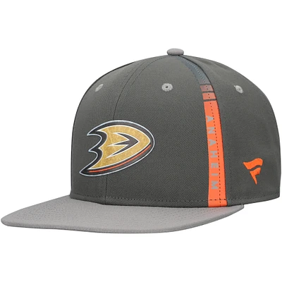 Men's Fanatics  Charcoal Anaheim Ducks Authentic Pro Ice Snapback Hat
