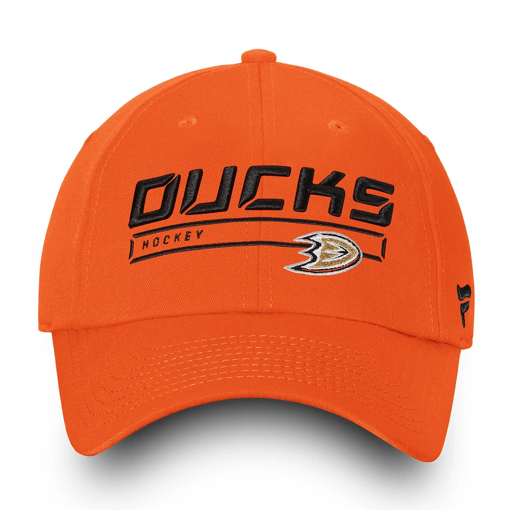 Men's Fanatics  Orange Anaheim Ducks Authentic Pro Rinkside Fundamental Adjustable Hat