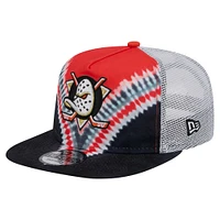 Men's New Era  Black/Orange Anaheim Ducks Throwback V-Dye Adjustable Golfer Hat