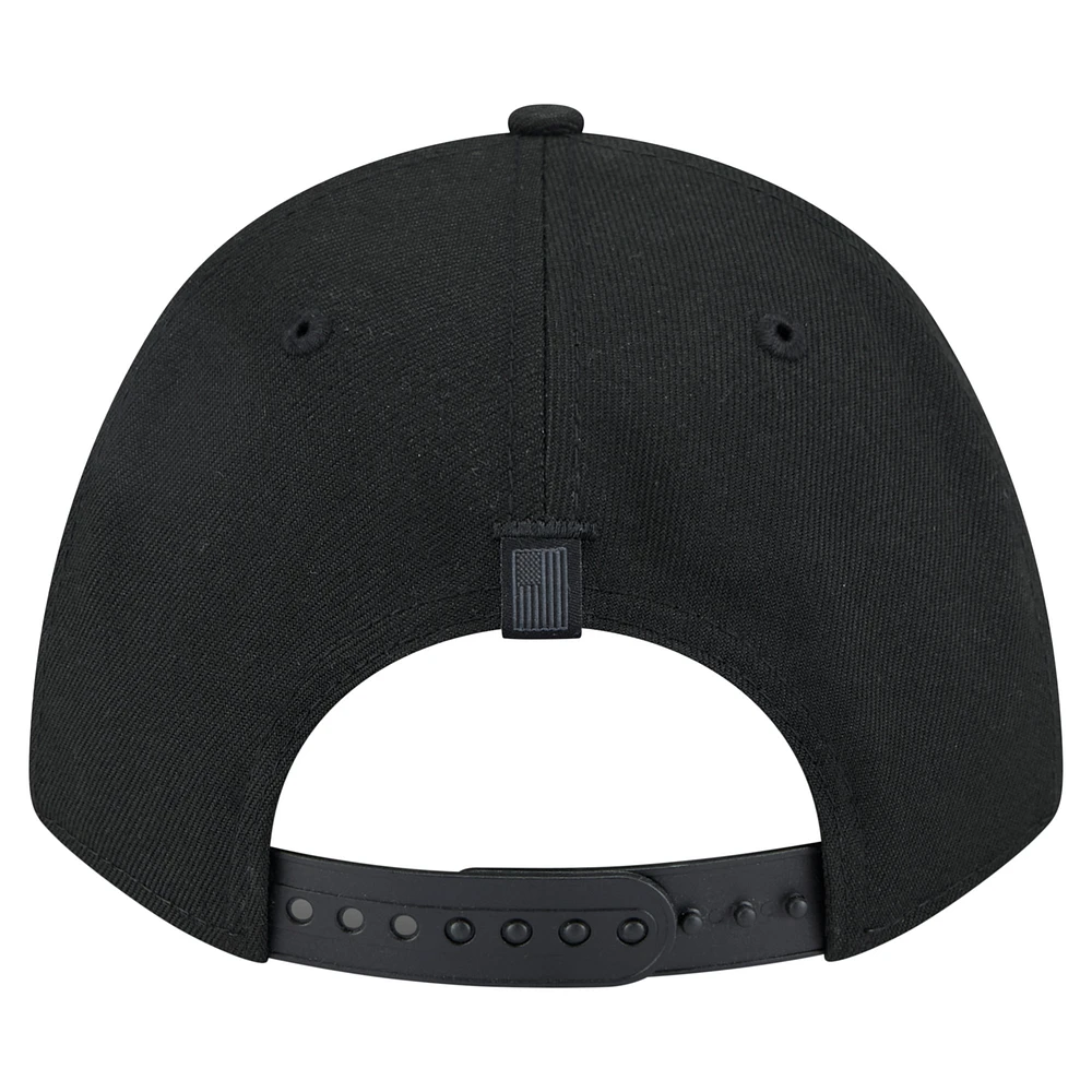 Men's New Era  Black Anaheim Ducks Game Day Stealth Flag 9FORTY A-Frame Adjustable Hat