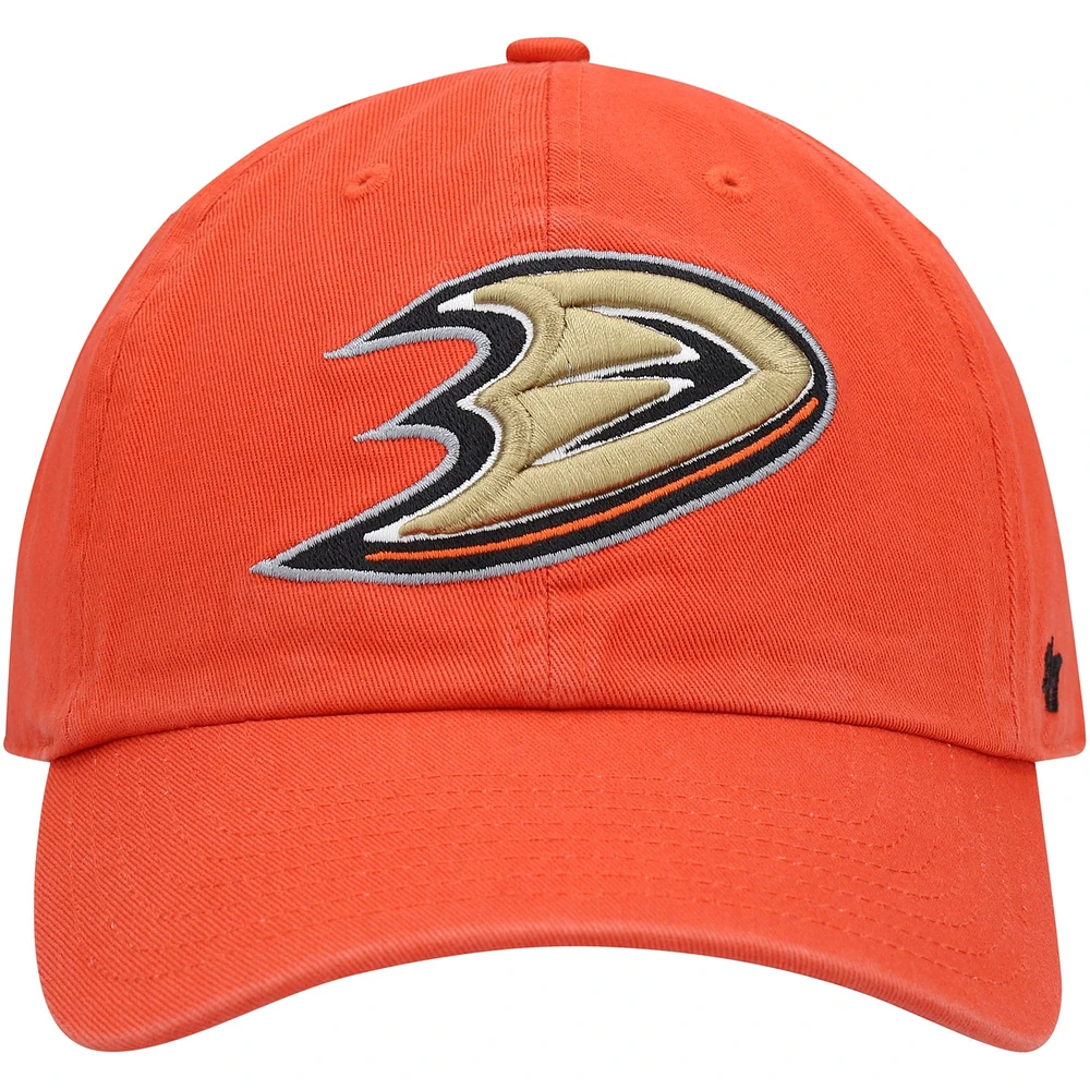 Casquette réglable '47 Orange Anaheim Ducks Clean Up pour homme