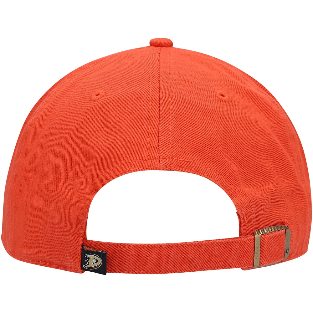 Casquette réglable '47 Orange Anaheim Ducks Clean Up pour homme