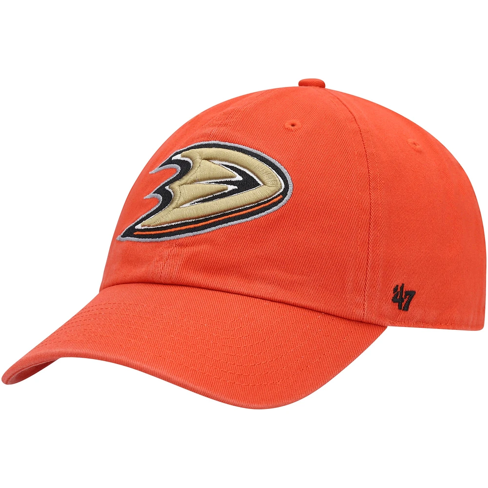 Casquette réglable '47 Orange Anaheim Ducks Clean Up pour homme