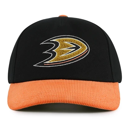Men's American Needle  Black/Orange Anaheim Ducks Burnett Adjustable Hat