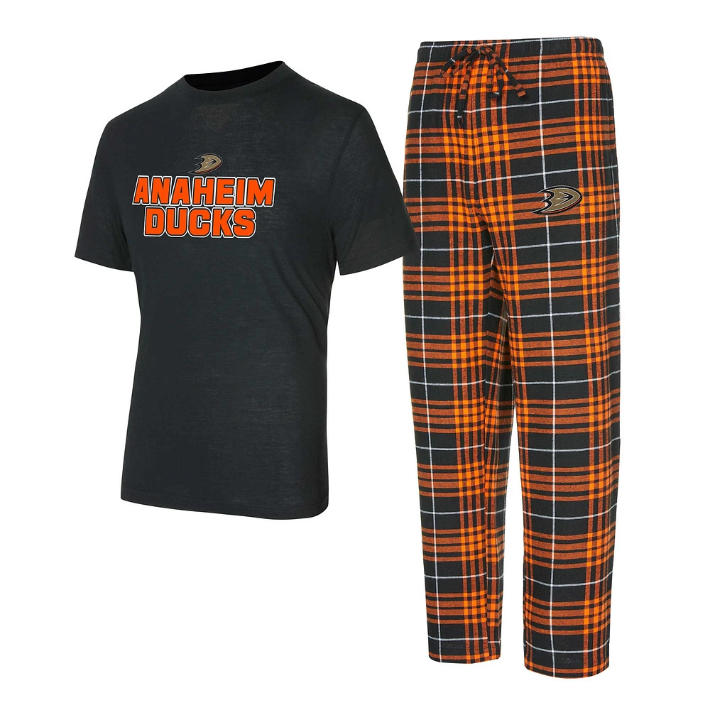 Ensemble de nuit pour homme Concepts Sport Anaheim Ducks Vector T-shirt et pantalon