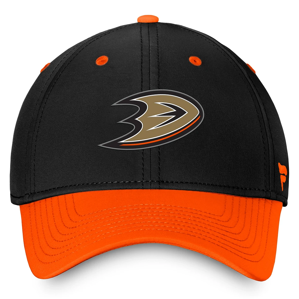 Men's Fanatics  Black/Orange Anaheim Ducks Authentic Pro Rink Two-Tone Flex Hat