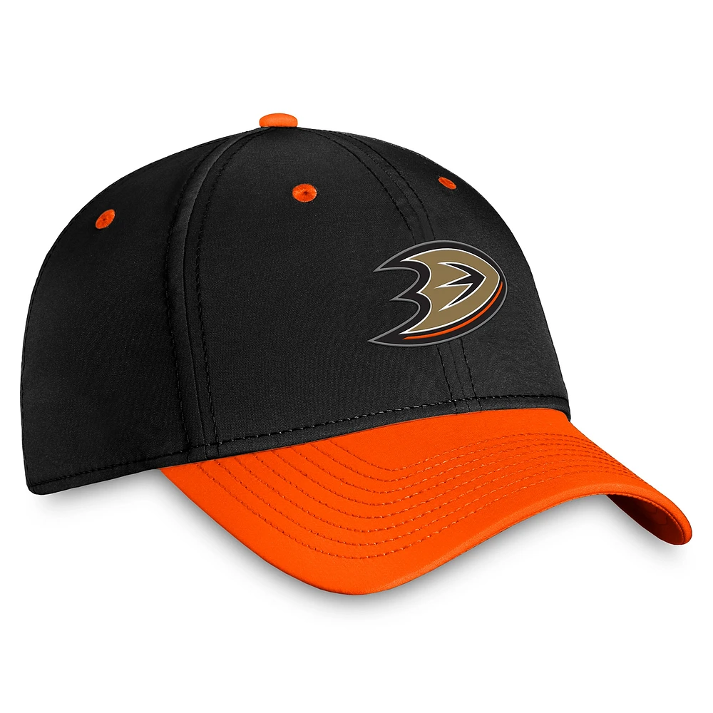 Men's Fanatics  Black/Orange Anaheim Ducks Authentic Pro Rink Two-Tone Flex Hat