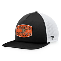 Men's Fanatics Black/White Anaheim Ducks Foam Front Patch Trucker Snapback Hat