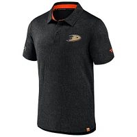 Men's Fanatics  Black Anaheim Ducks Authentic Pro Jacquard Polo