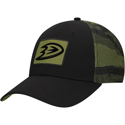 Men's Fanatics  Black Anaheim Ducks Authentic Pro Military Appreciation Adjustable Hat