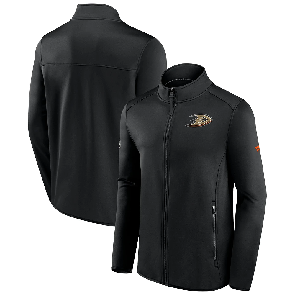 Men's Fanatics Black Anaheim Ducks Authentic Pro Rink Fleece Full-Zip Jacket