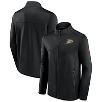 Veste polaire entièrement zippée Fanatics pour hommes, noire, Anaheim Ducks Authentic Pro Rink