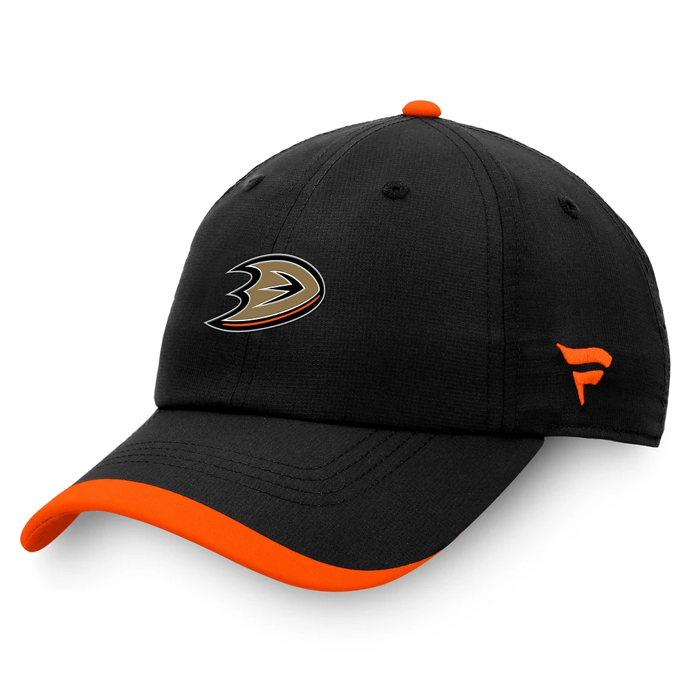 Men's Fanatics Black Anaheim Ducks Authentic Pro Rink Pinnacle Adjustable Hat