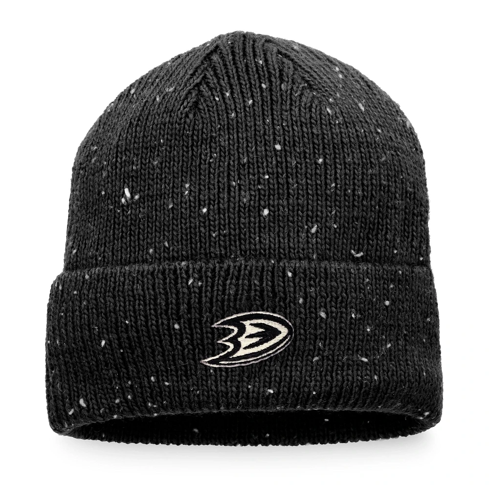 Men's Fanatics Black Anaheim Ducks Authentic Pro Rink Pinnacle Cuffed Knit Hat