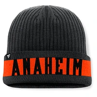 Bonnet en tricot à revers Fanatics Black Anaheim Ducks Blueliner pour homme