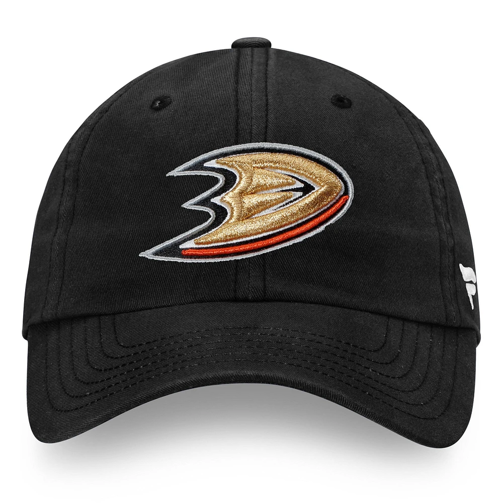 Casquette ajustable Fanatics noire Anaheim Ducks Core Fundamental pour homme