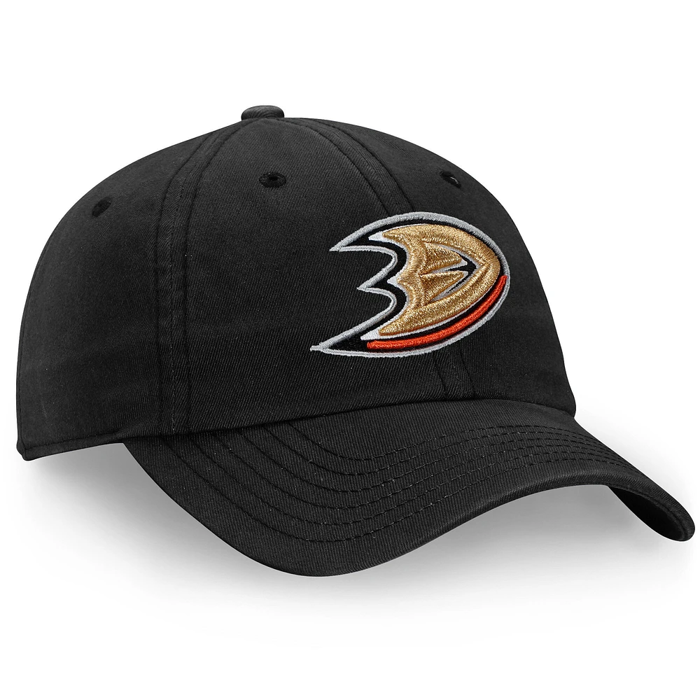 Casquette ajustable Fanatics noire Anaheim Ducks Core Fundamental pour homme