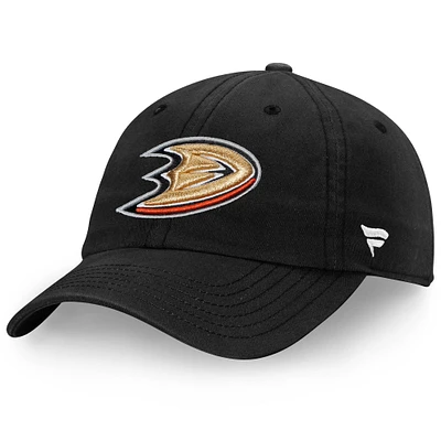 Casquette ajustable Fanatics noire Anaheim Ducks Core Fundamental pour homme