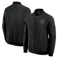 Blouson aviateur zippé Fanatics Pro Road pour homme, noir, des Ducks d'Anaheim